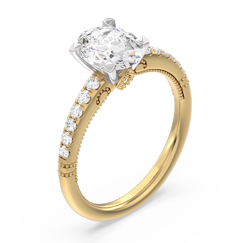 Womens Oval Lab Diamond Engagement Ring