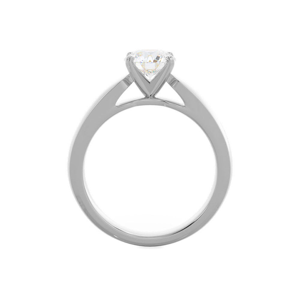 Womens Round Classic Lab Diamond Engagement Ring