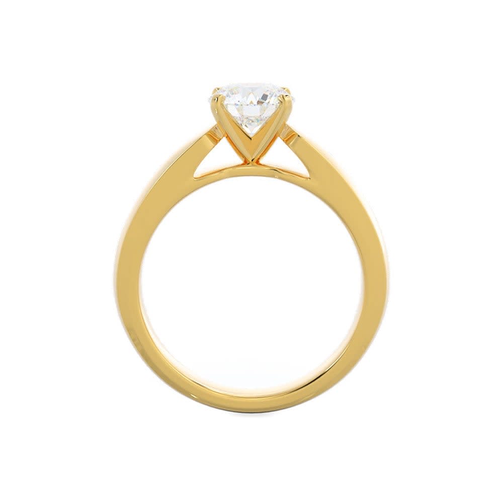 Womens Round Classic Lab Diamond Engagement Ring