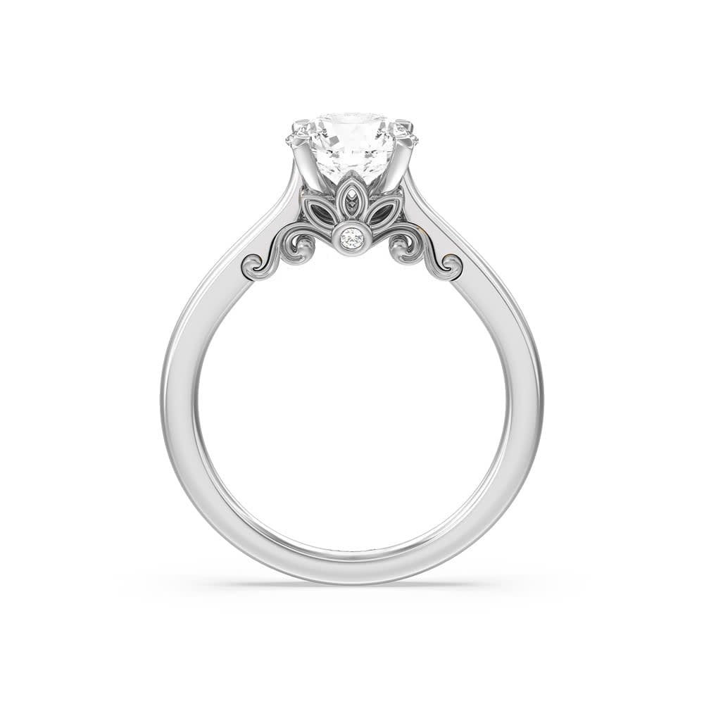 Womens Lab Diamond Engagement Ring With Hidden Stone