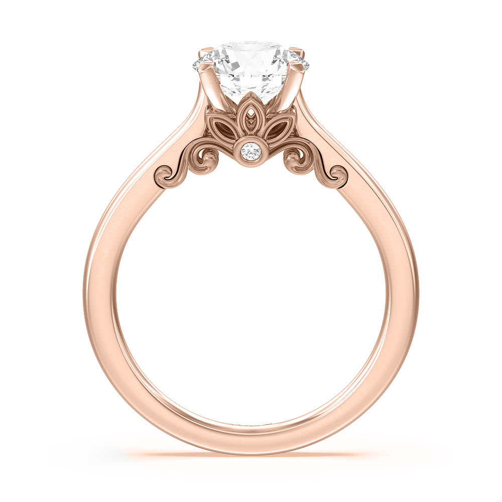 Womens Lab Diamond Engagement Ring With Hidden Stone