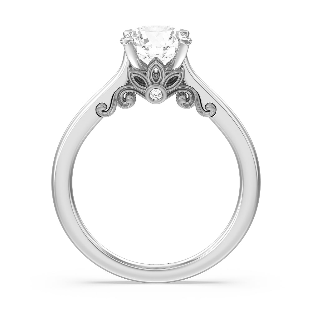 Womens Lab Diamond Engagement Ring With Hidden Stone