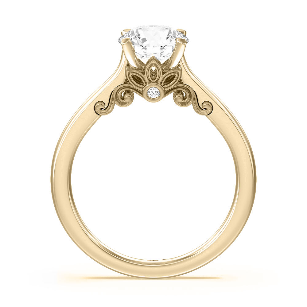 Womens Lab Diamond Engagement Ring With Hidden Stone