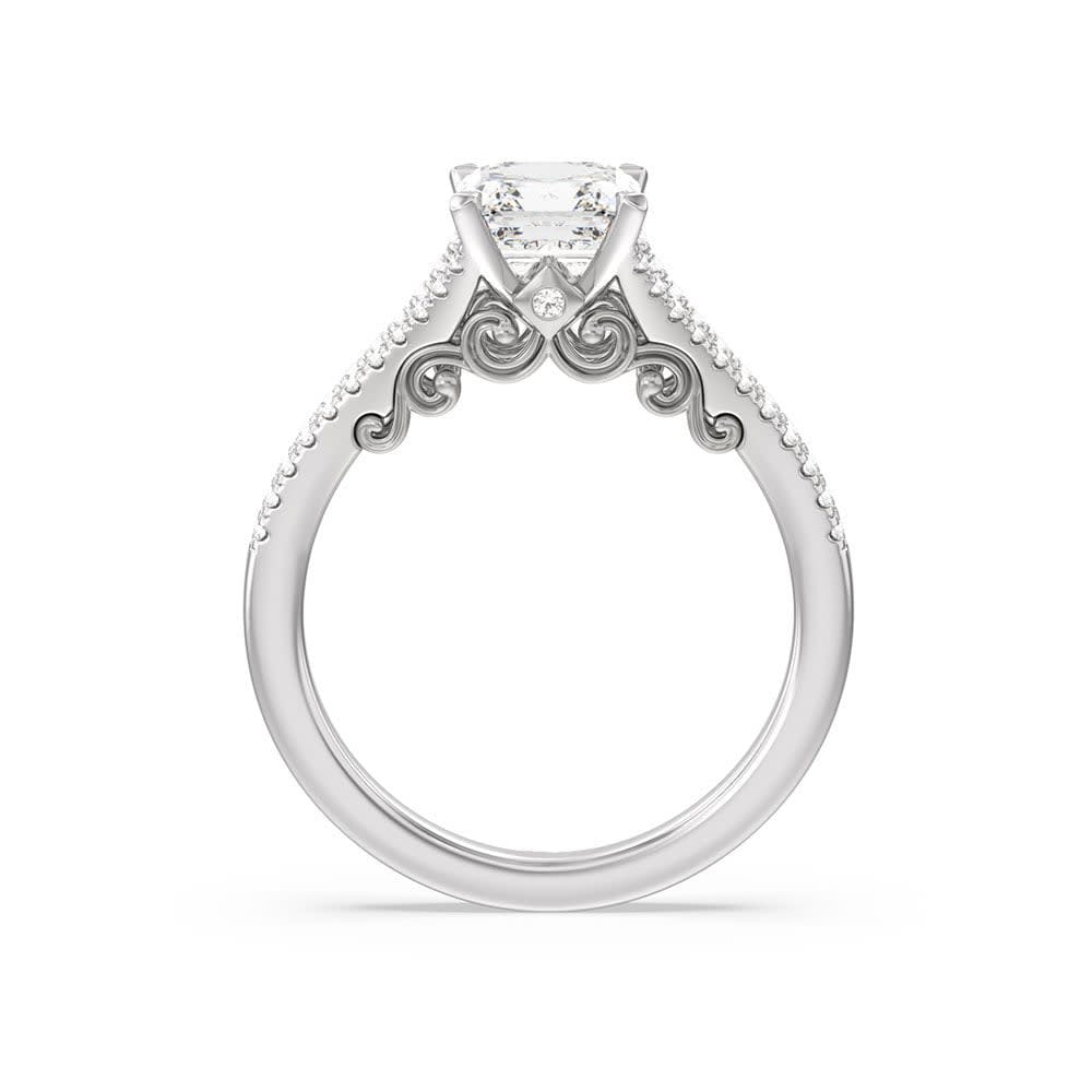 Lab Grown Asscher Cut Diamond Engagement Ring