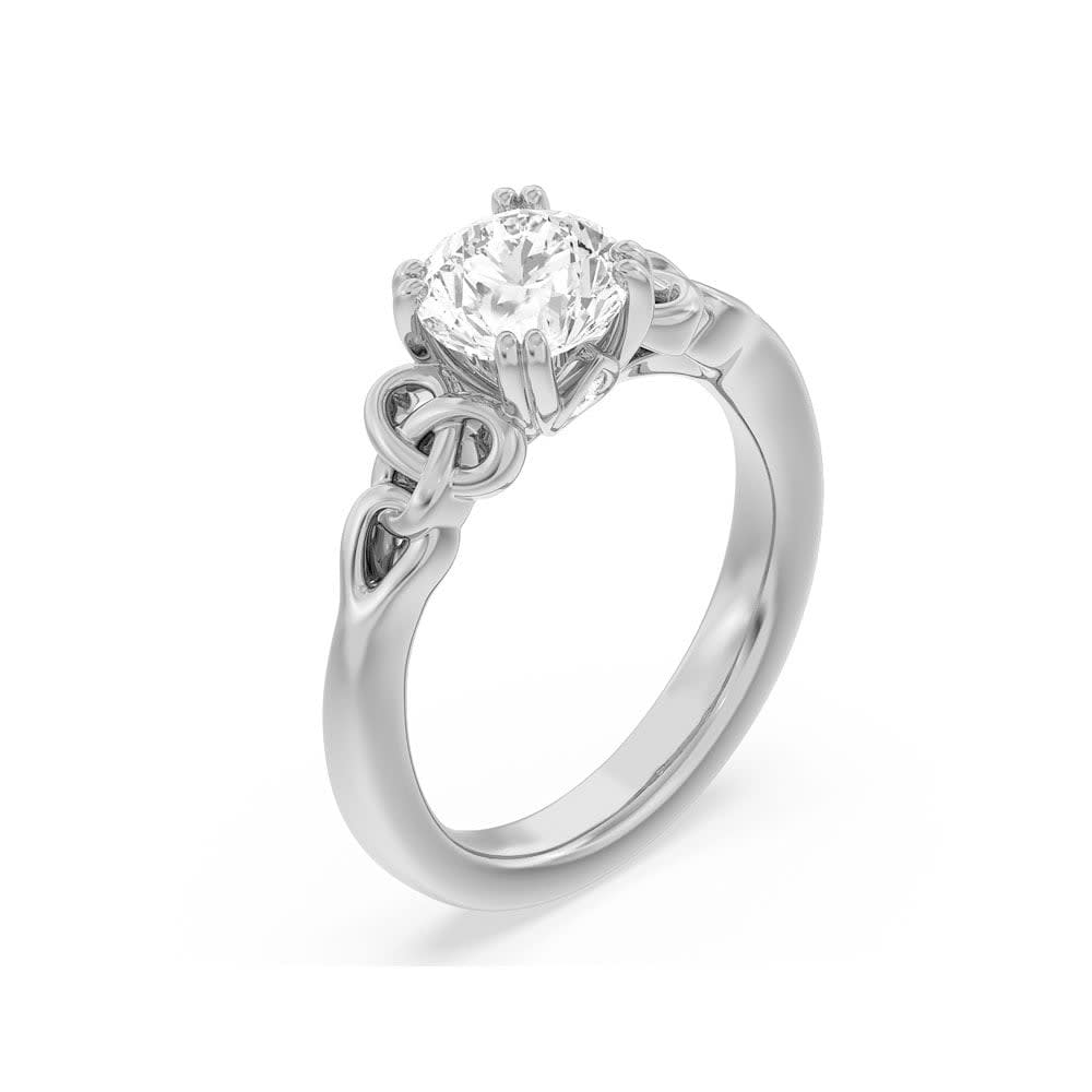 Twisted Lab Diamond Round Engagement Ring