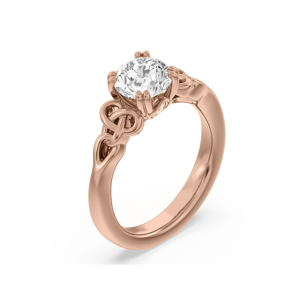 Twisted Lab Diamond Round Engagement Ring