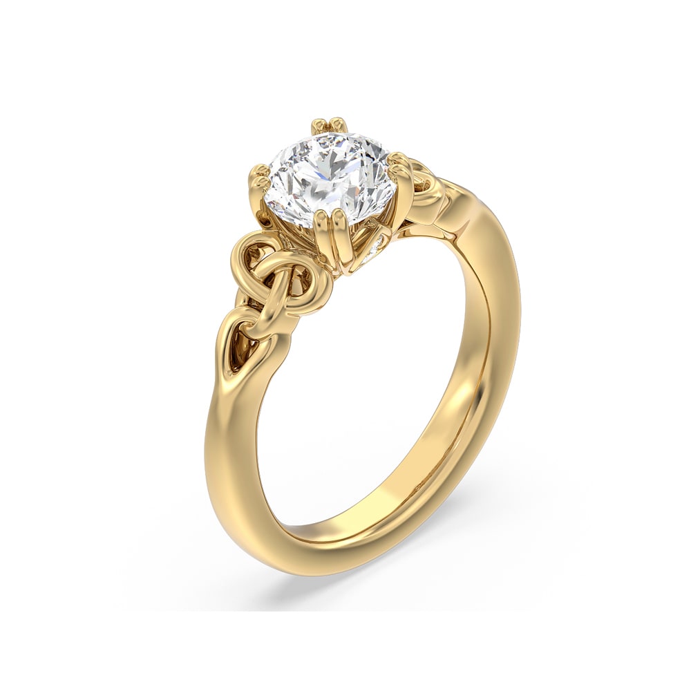 Twisted Lab Diamond Round Engagement Ring