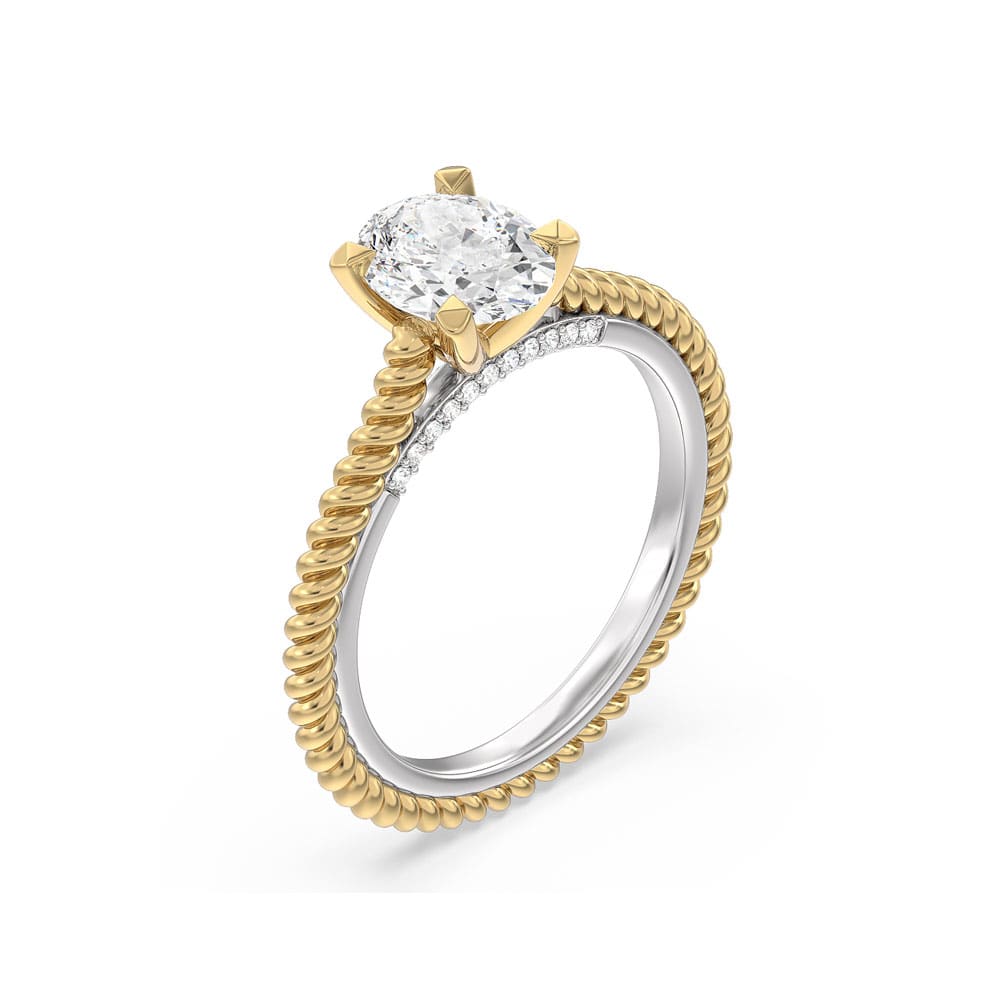 Oval solitaire engagement ring