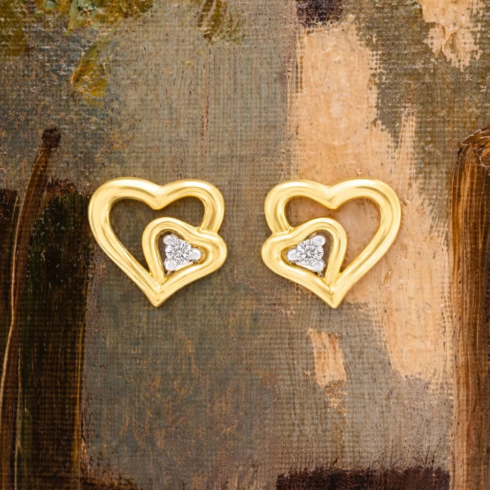 Diamond Heart Studs Earring