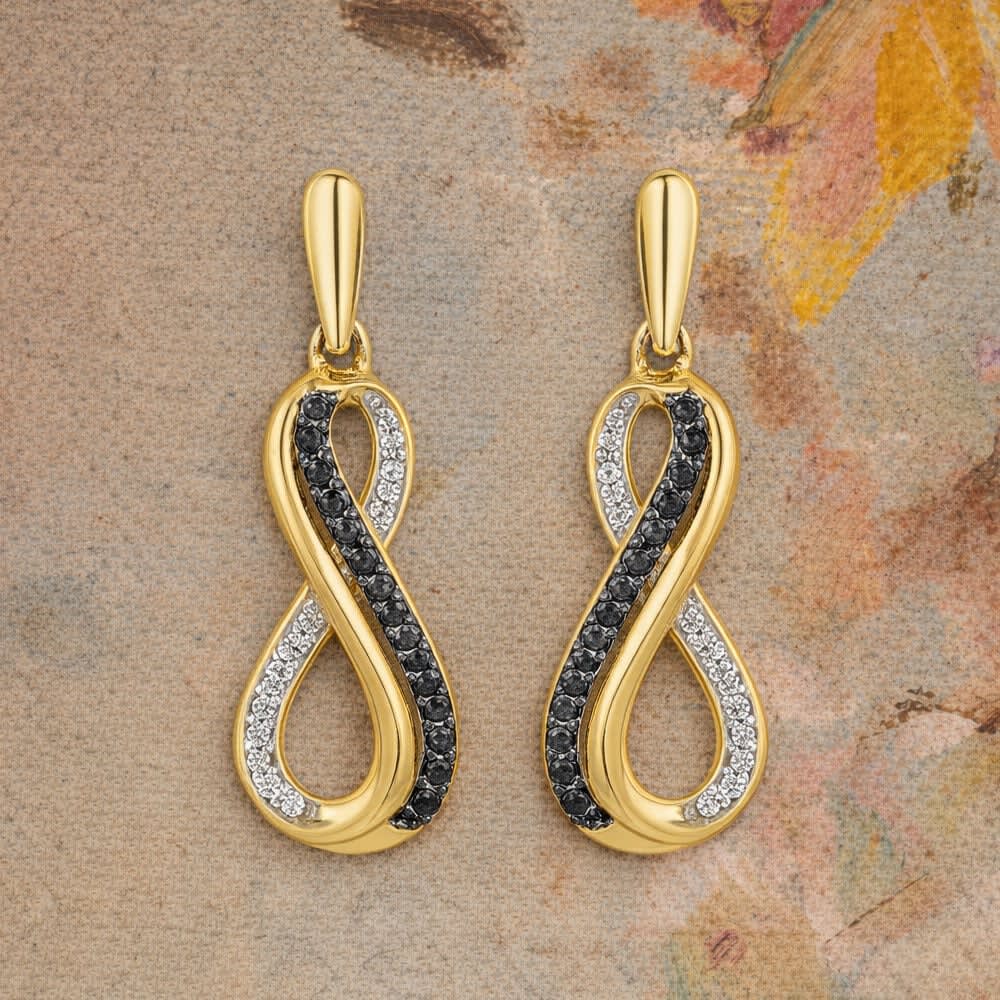 Black And White Diamond Infinity Earring