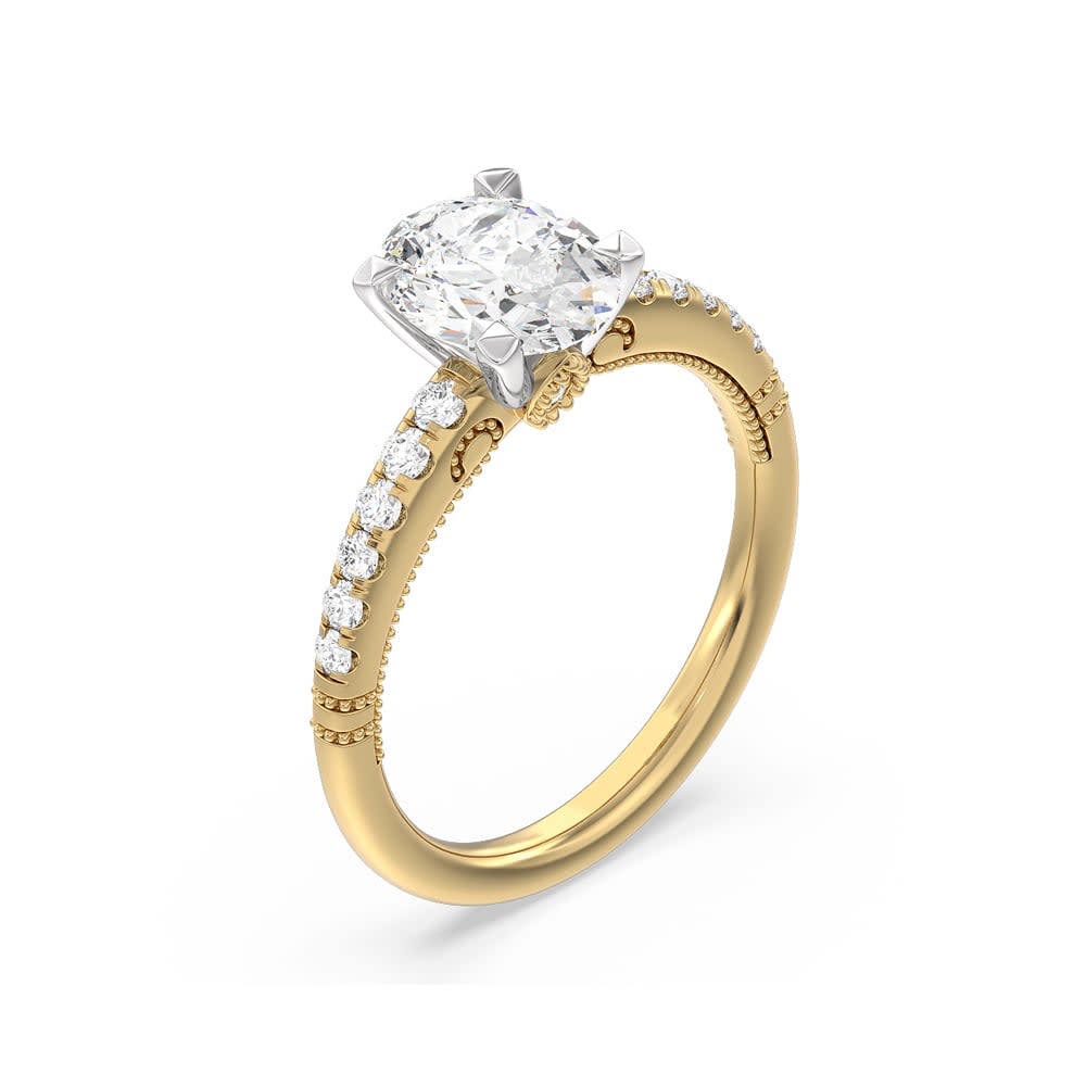 Womens Oval Engagement Ring yellow gold