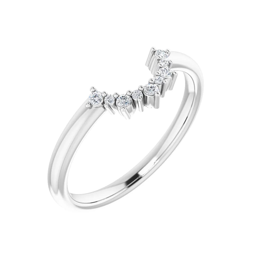 contour diamond wedding ring