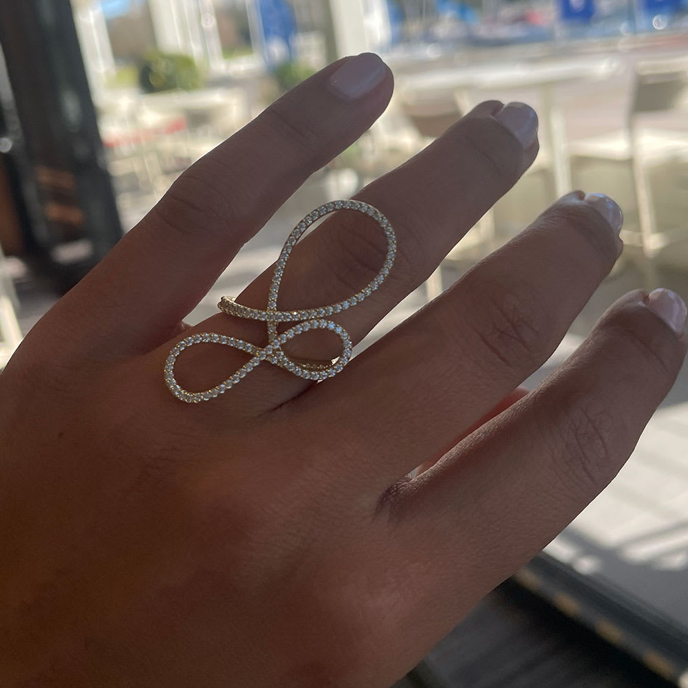 infinity ring gold with diamonds