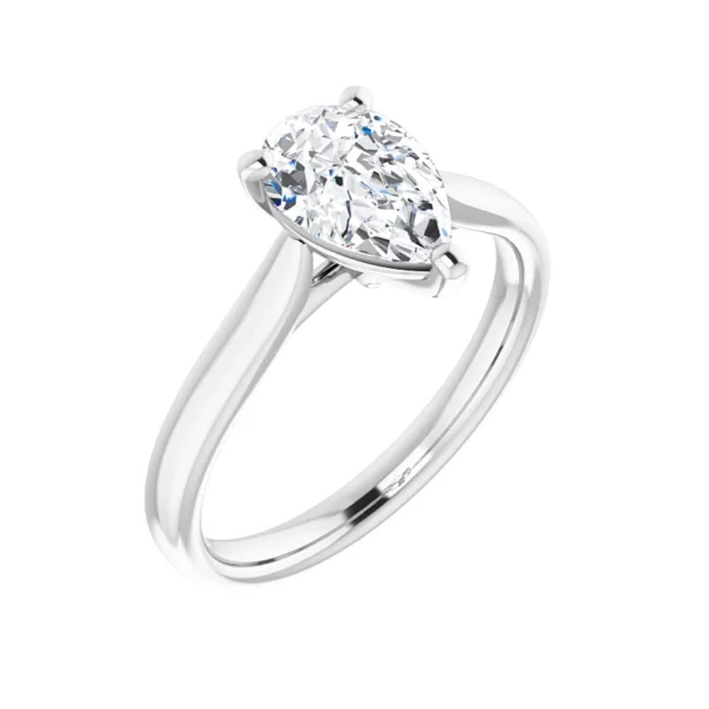 Pear solitaire engagement ring