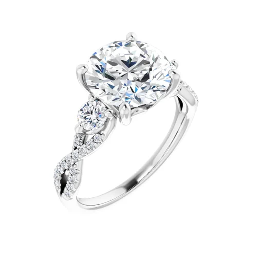 Twisted band solitaire engagement ring