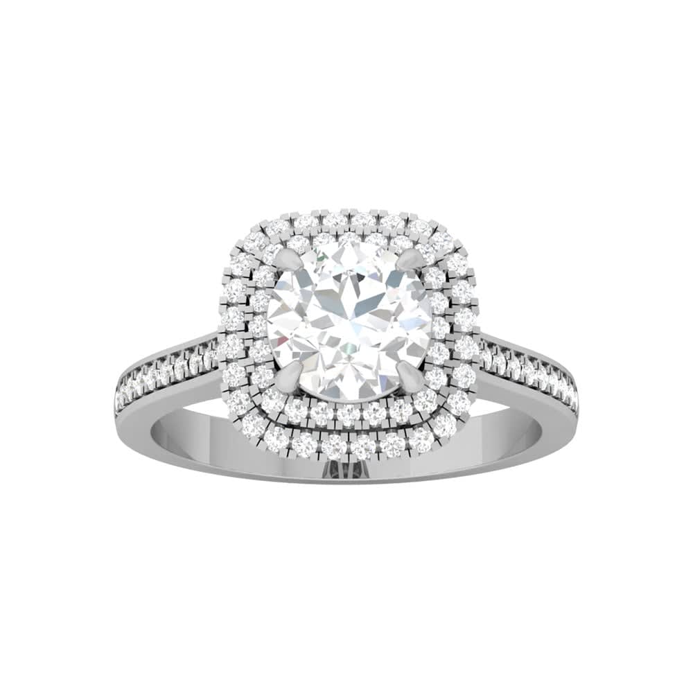 Round Diamond with Double Cushion Halo