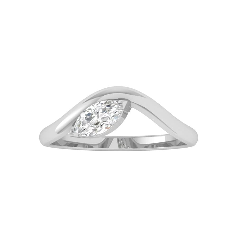 Solitaire Marquise Wave Ring