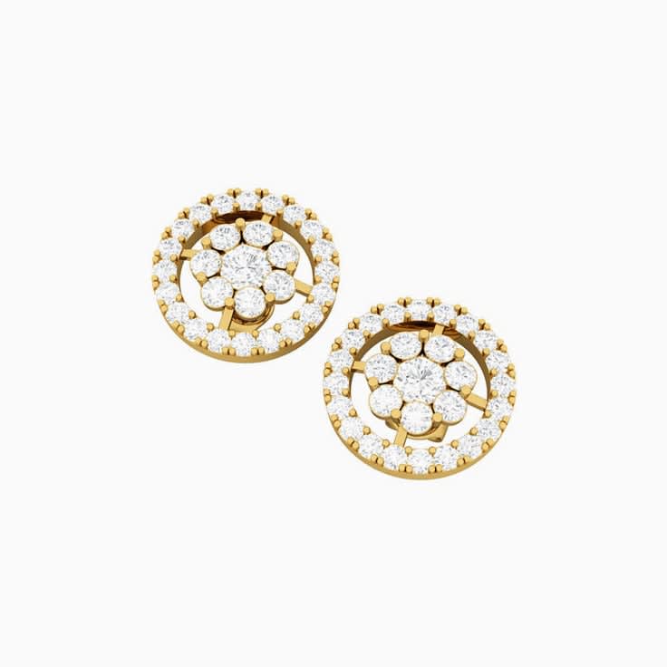 Round flower with Lab grown Diamonds