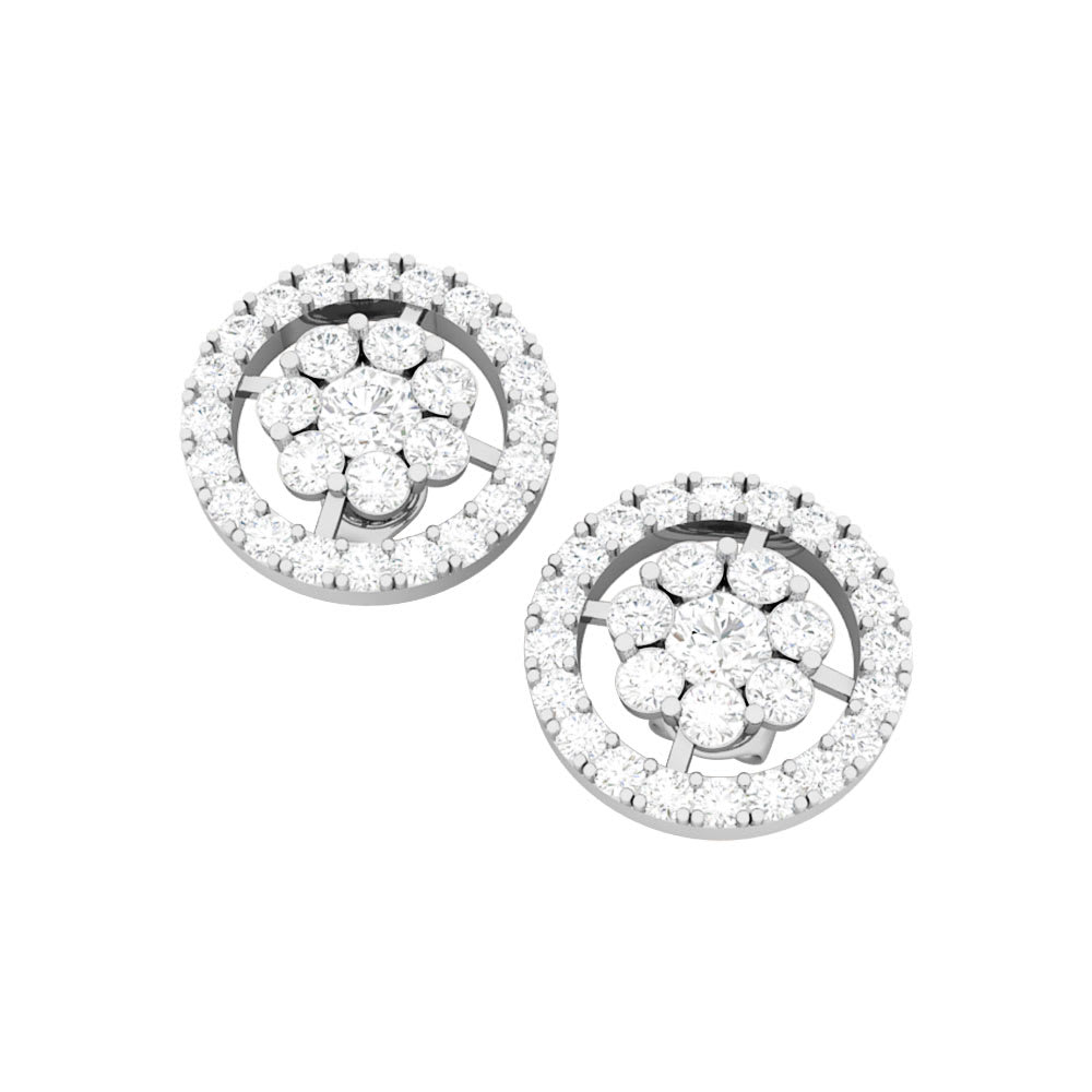 Round flower with Lab grown Diamonds