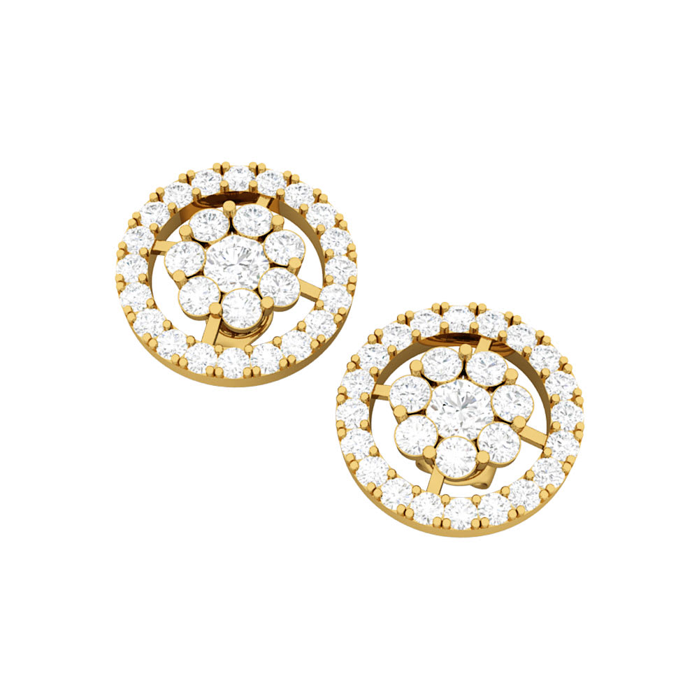 Round flower with Lab grown Diamonds