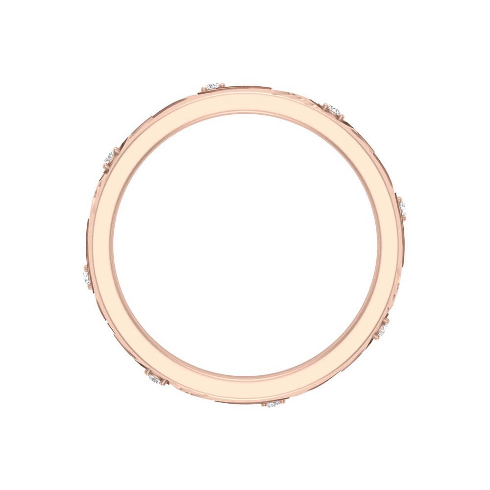 Engraved band with diamonds