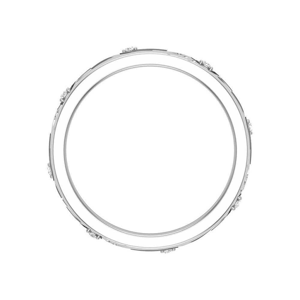 Engraved band with diamonds