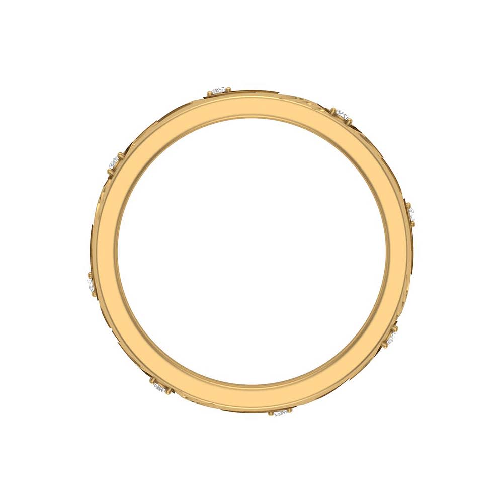 Engraved band with diamonds