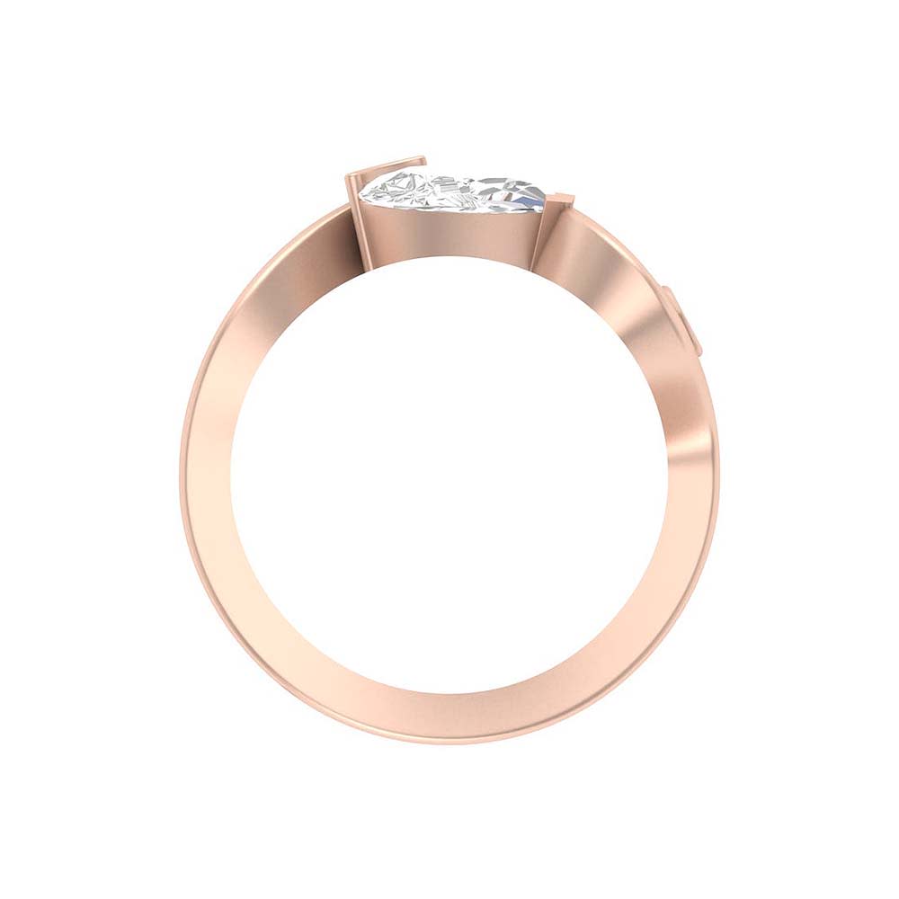 Curved Pear cut natural diamond