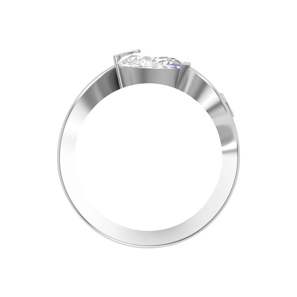 Curved Pear cut natural diamond