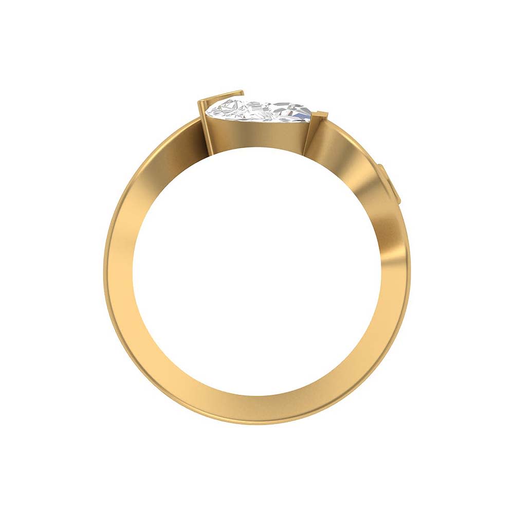 Curved Pear cut natural diamond