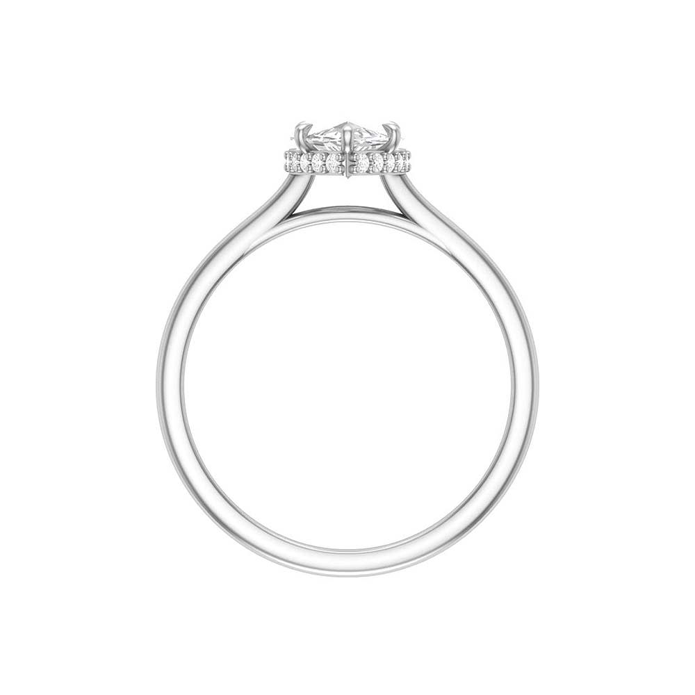 Marquise cut Lab solitaire with hidden halo