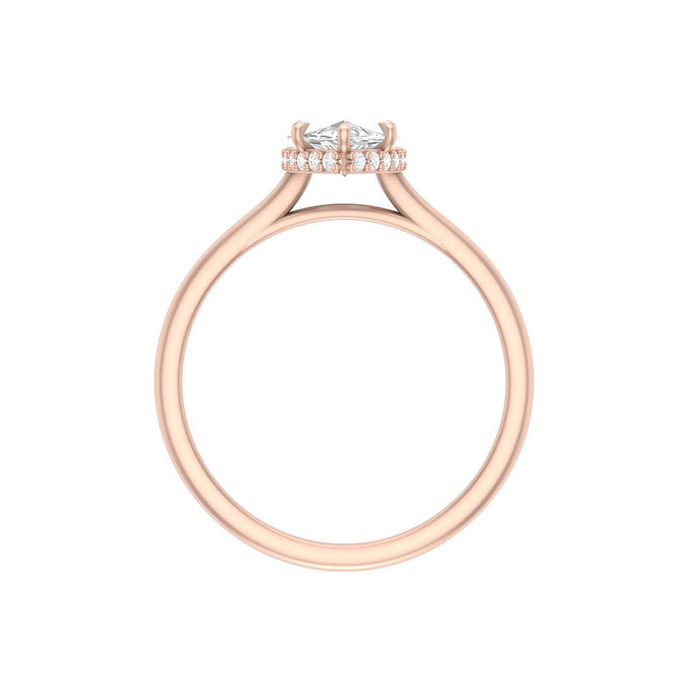 Marquise cut Lab solitaire with hidden halo