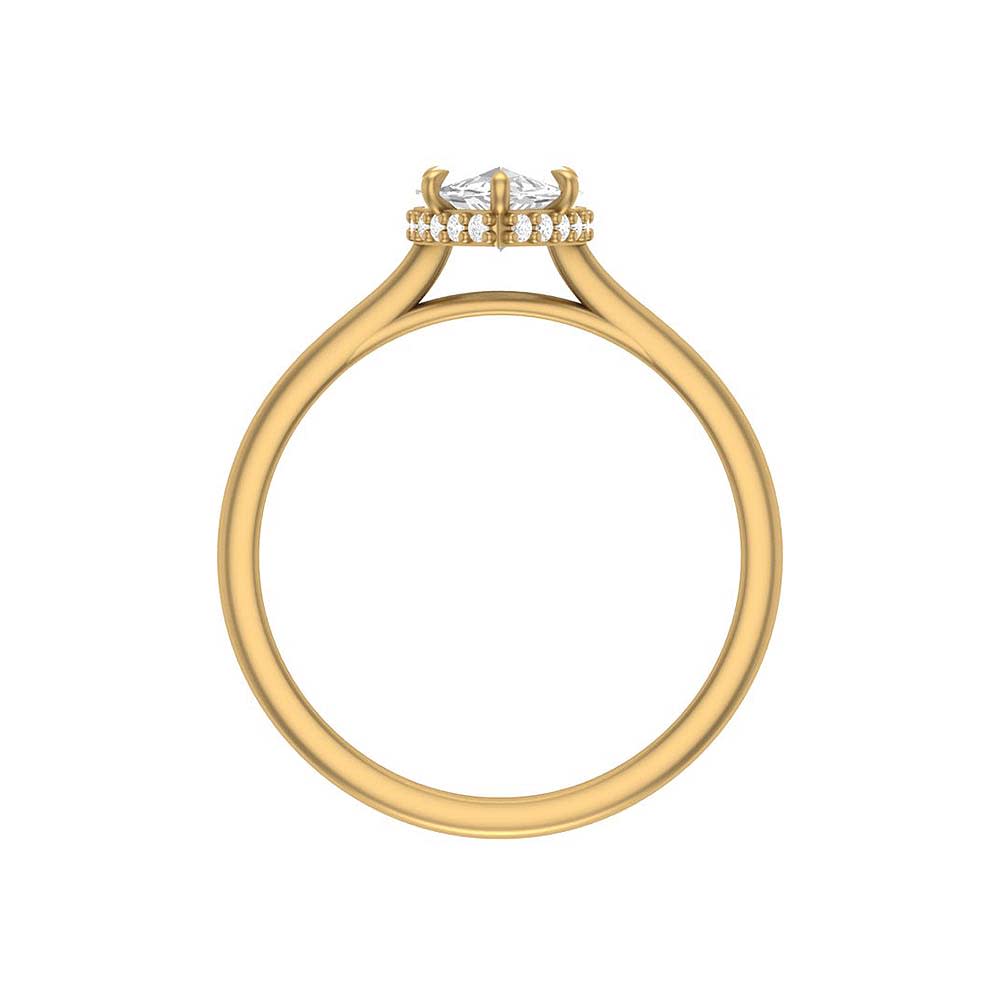 Marquise cut Lab solitaire with hidden halo