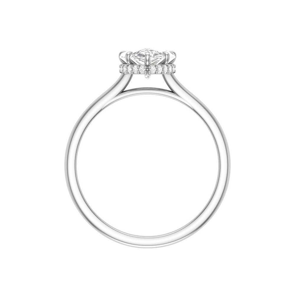 Pear cut lab solitaire with hidden halo