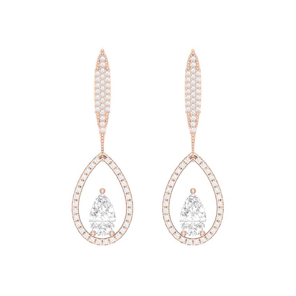 Pear cut Lab Diamond dangle earrings