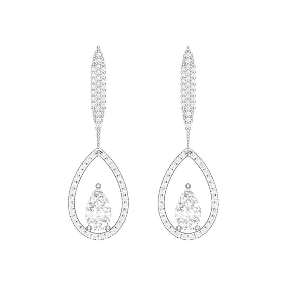 Pear cut Lab Diamond dangle earrings