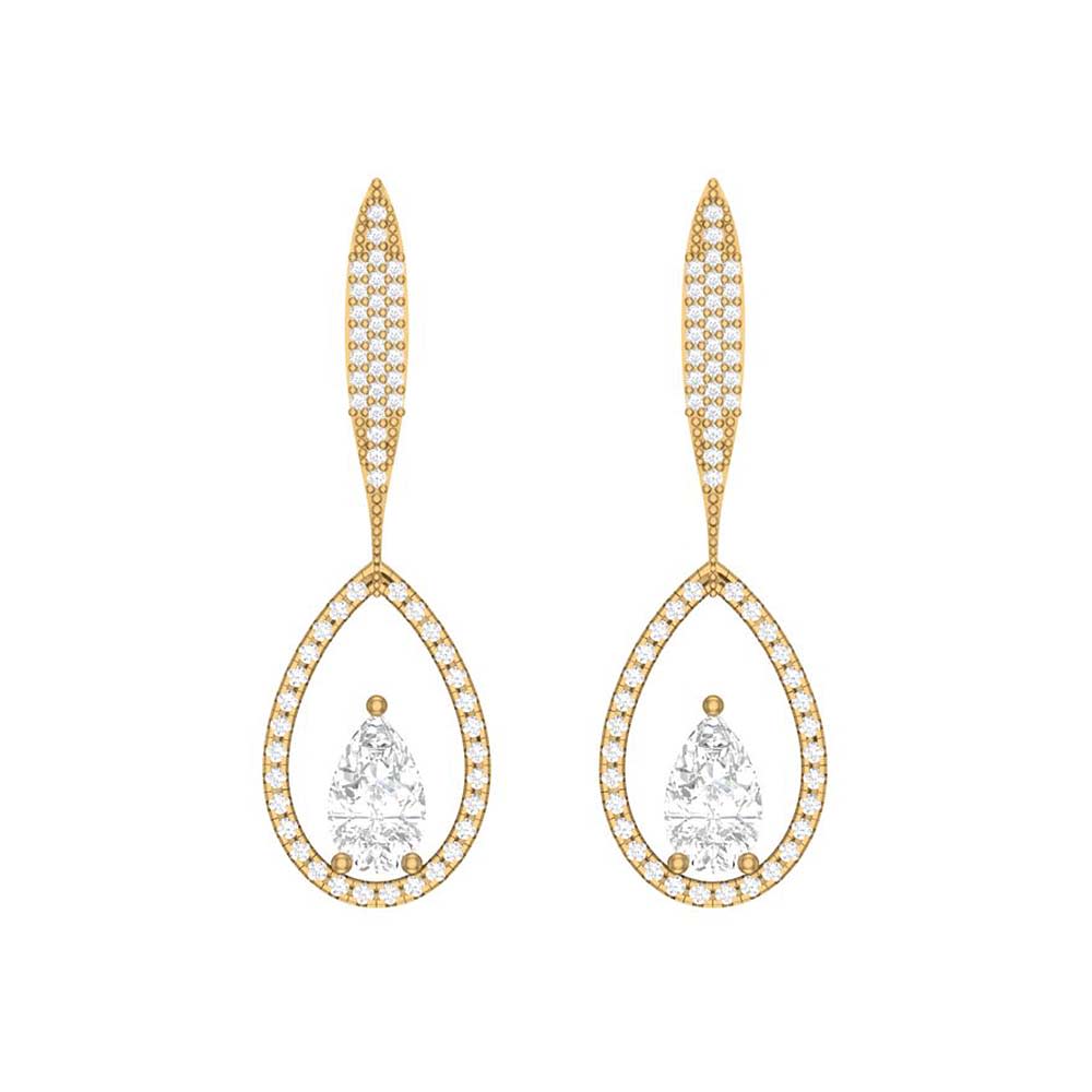 Pear cut Lab Diamond dangle earrings