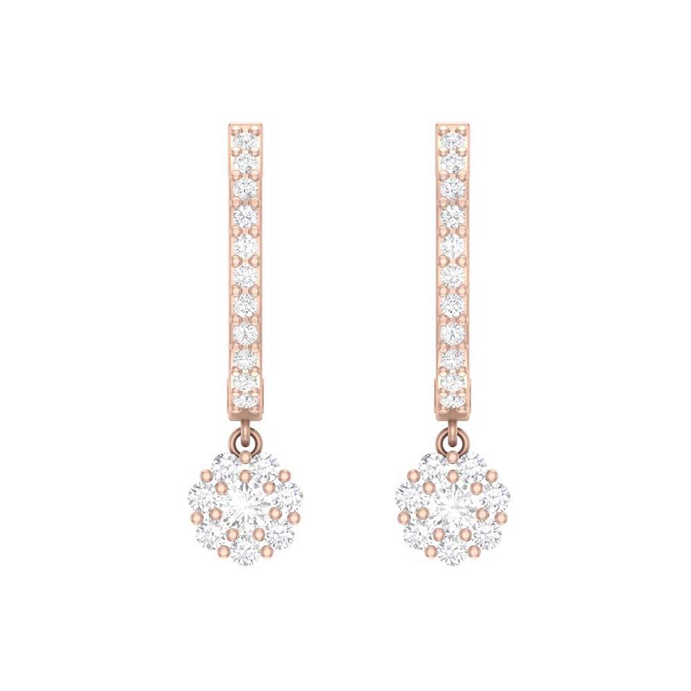 Dangle Rosetta natural diamond earrings