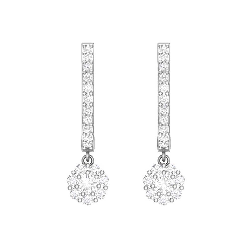 Dangle Rosetta natural diamond earrings