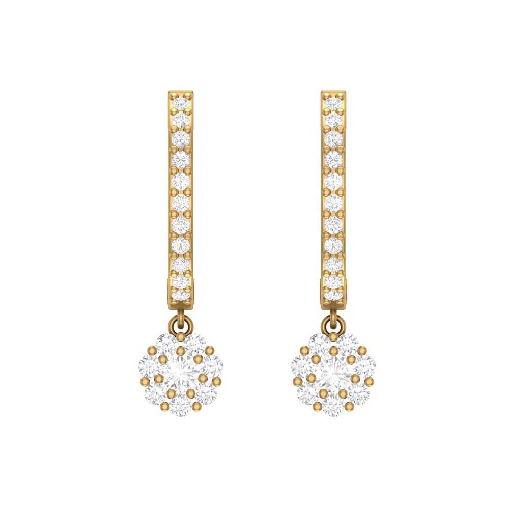 Dangle Rosetta natural diamond earrings