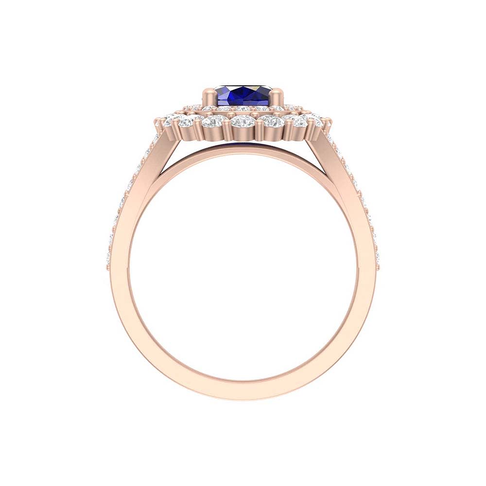 Classic Natural sapphire and natural diamond ring