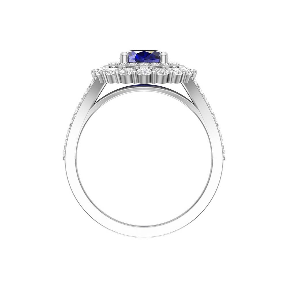 Classic Natural sapphire and natural diamond ring