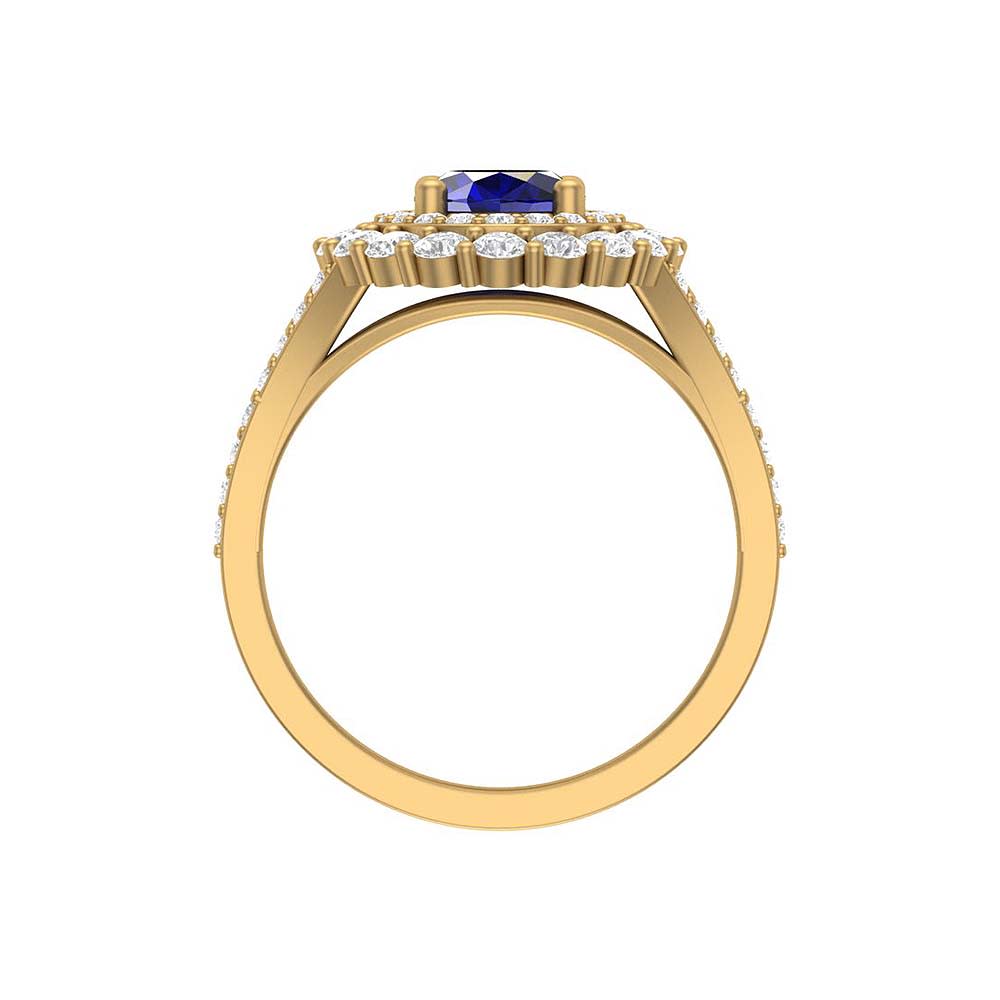 Classic Natural sapphire and natural diamond ring