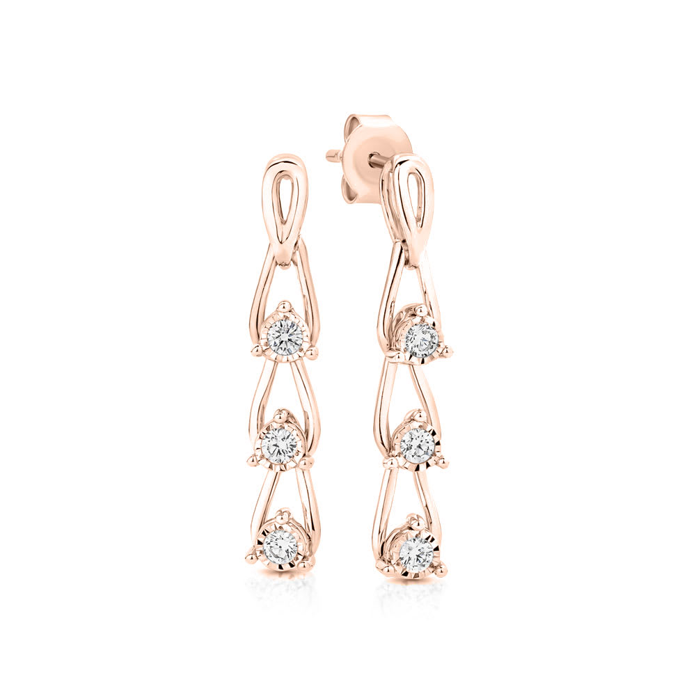 Natural Diamond Drop Earrings