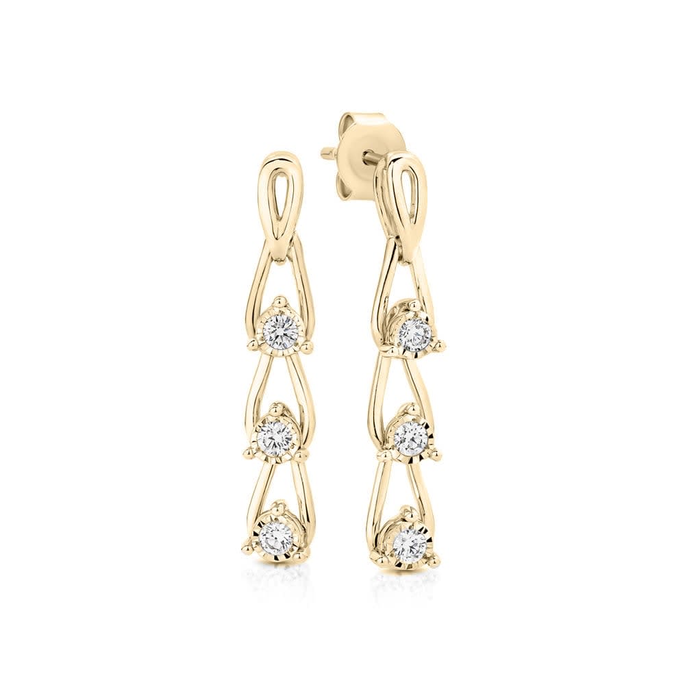 Natural Diamond Drop Earrings
