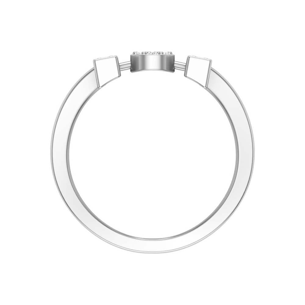 Four row Solid Gold ring and Natural Diamonds