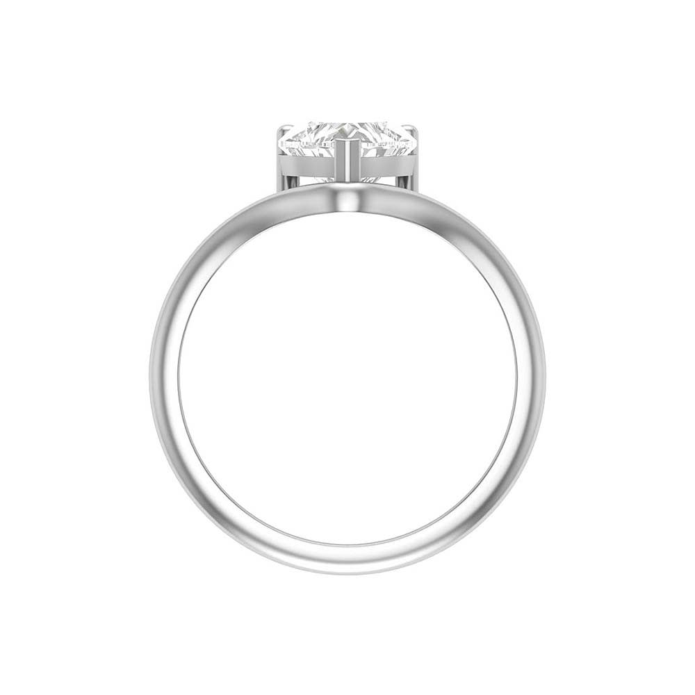 Floating heart lab grown diamond 1ct