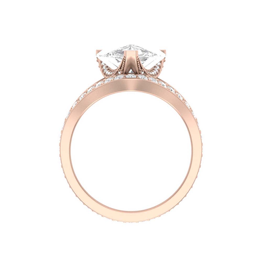Split band with Lab pear cut diamond