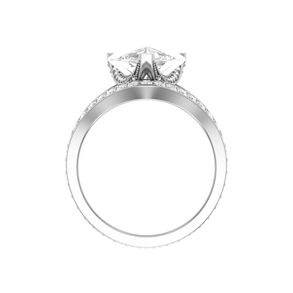 Split band with Lab pear cut diamond