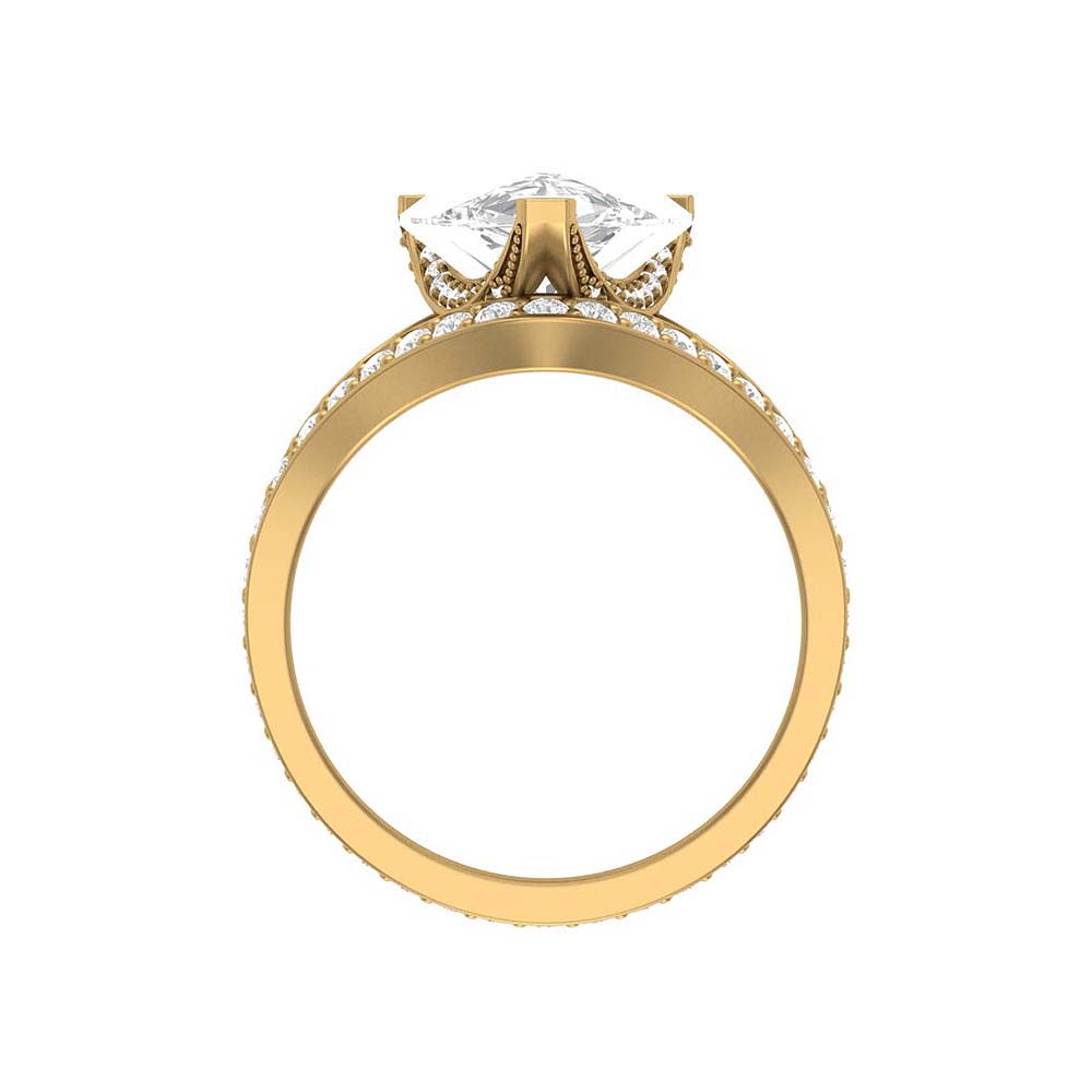 Split band with Lab pear cut diamond